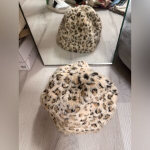 Leopard Print Faux Fur Hat